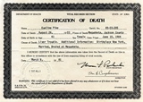 Adaline A Jackson Pike Death Certificate